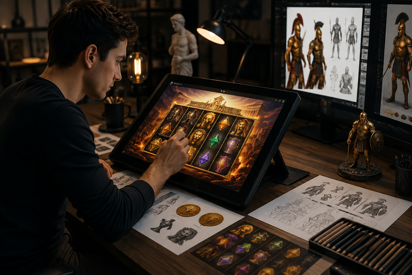 The Creative Process Behind Designing High End Slot Machine Art – premium online casino slot machine art design and casino game illustration process