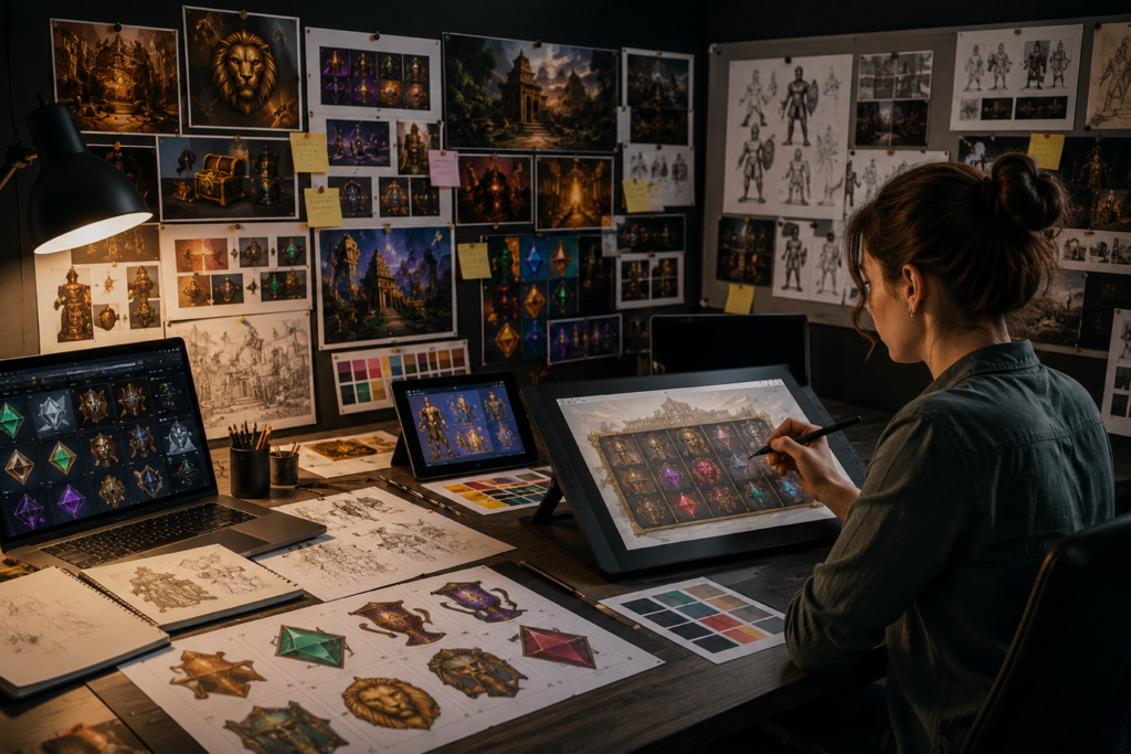 Concept Development and the Iterative Design Cycle – online casino slot concept art, casino game design workflow and creative iteration