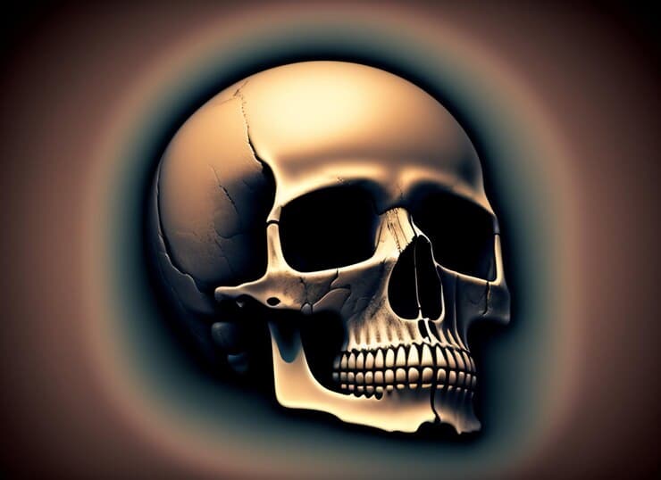 Skull with a Crack in a Middle